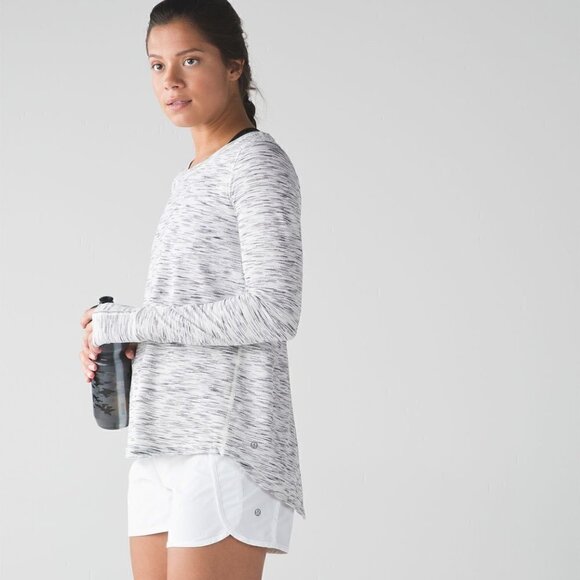 LULULEMON long sleeve Beat the Heat LS Black/White Space Dye 4 - Picture 4 of 12